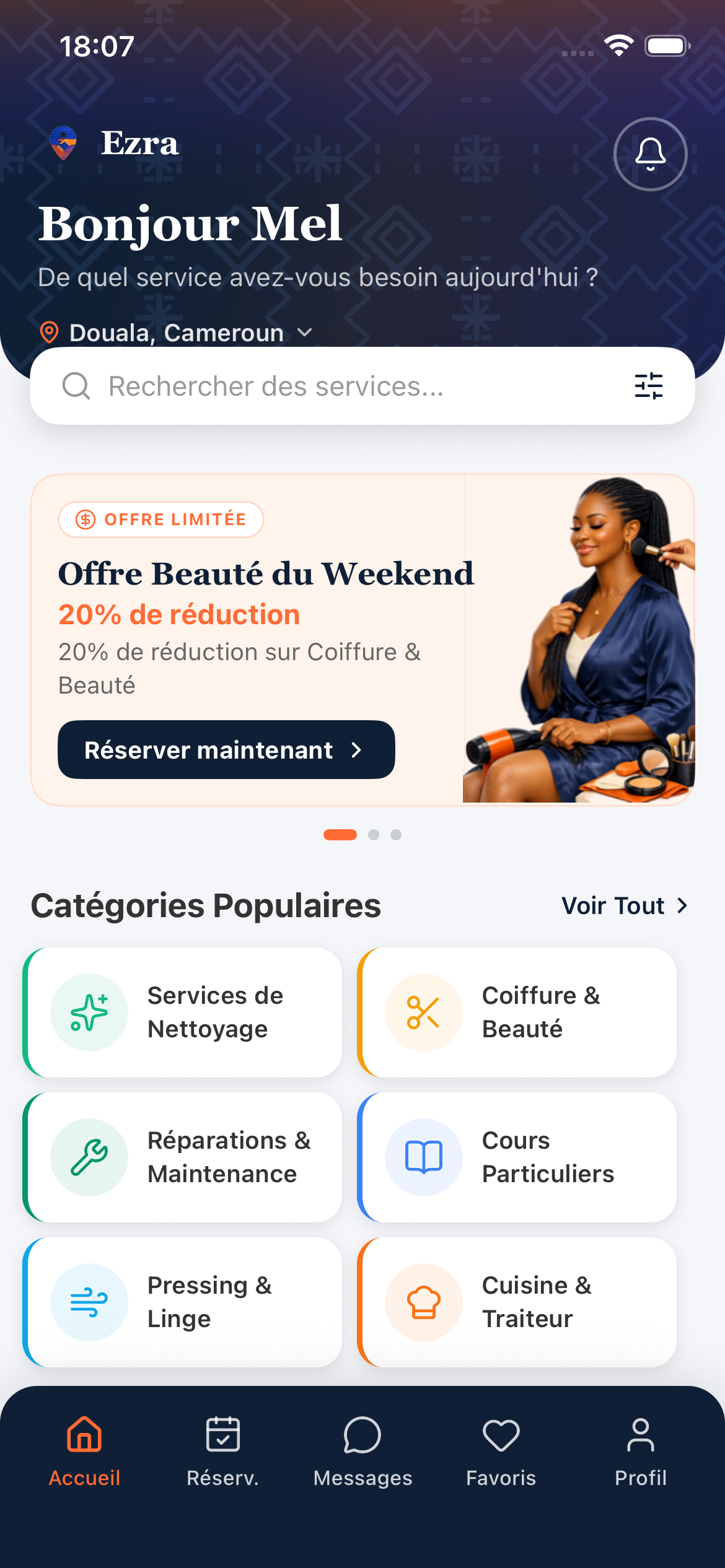 Accueil client EZRA