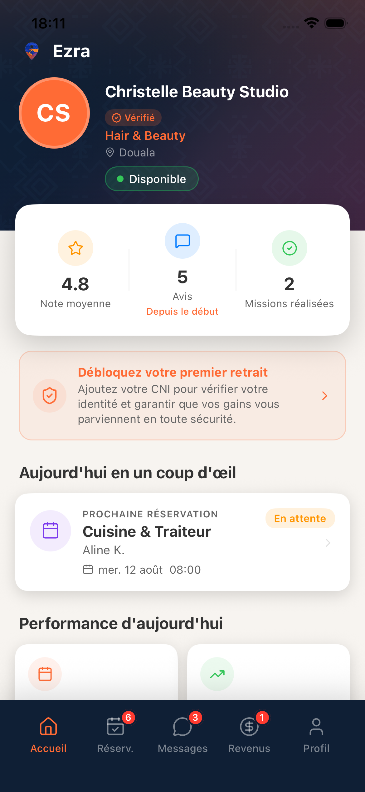 Profil prestataire EZRA